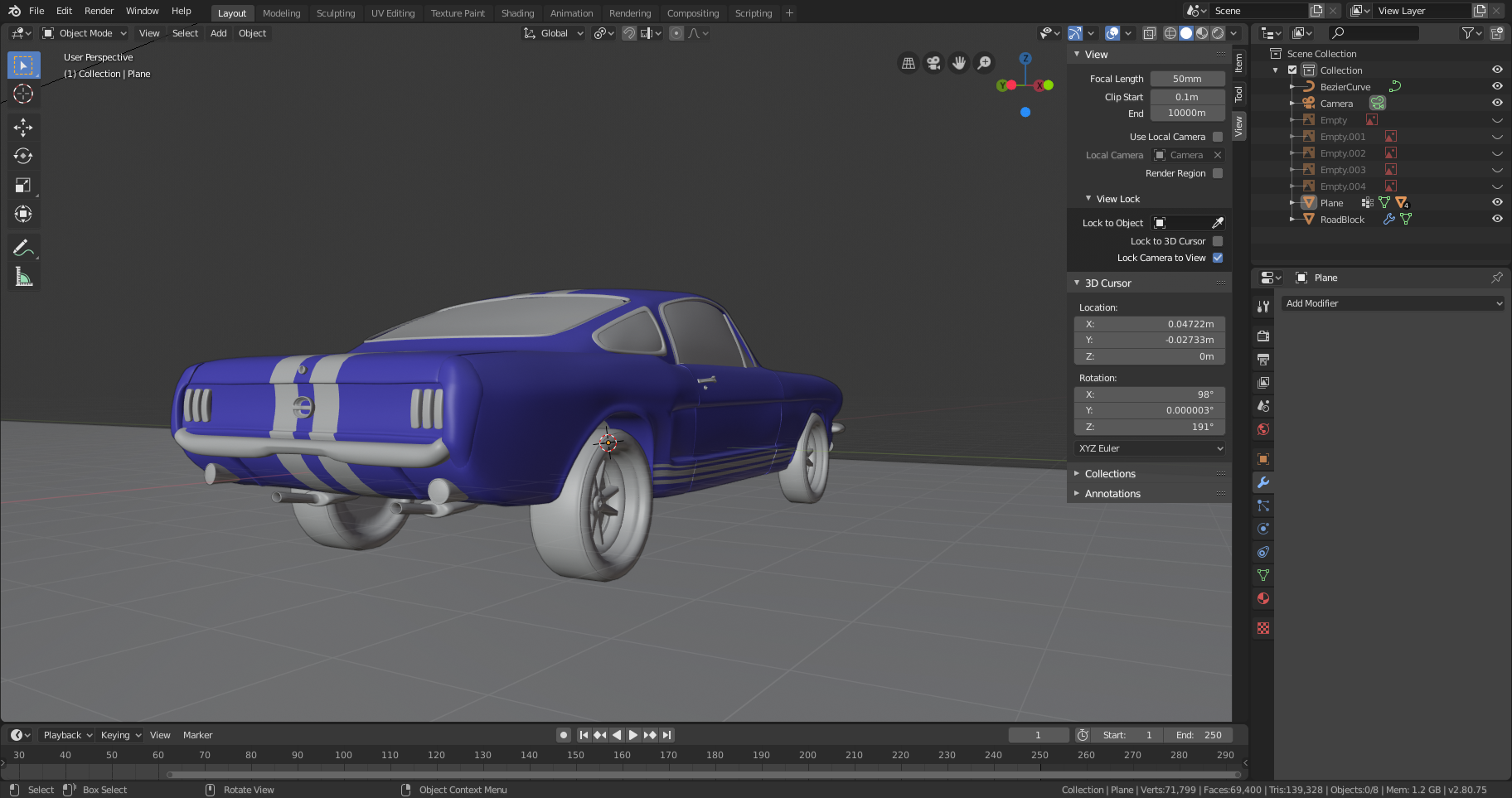 Blue and White Muscle Car preview image 2